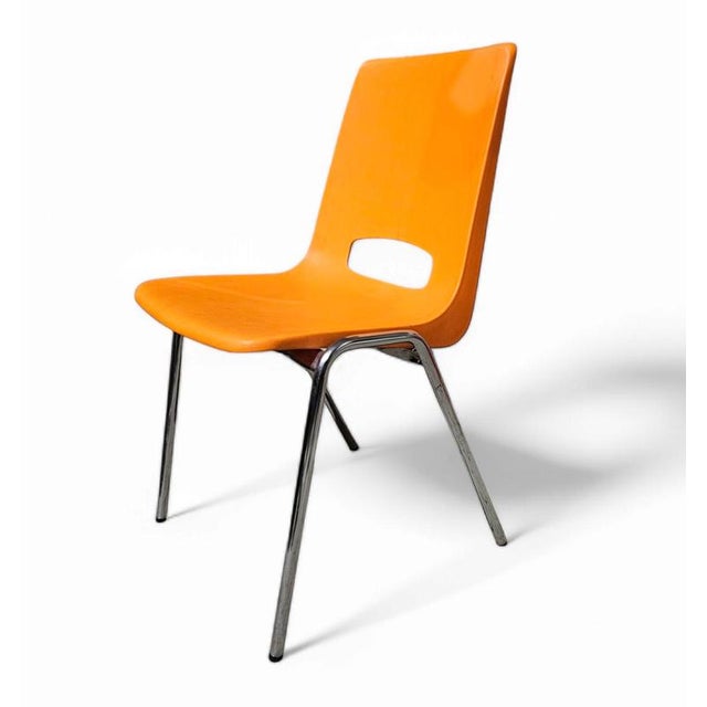 Orange Stackable Polypropylene Chair from Eromes, 1970s For Sale - Image 8 of 8