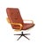 Wood Mid-Century Style Tufted Upholstery and Bentwood Swivel Lounge Chair For Sale - Image 7 of 17