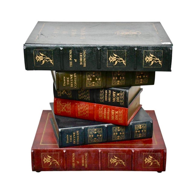 Stacked "Old Book Style" Side Table With Single Drawer For Sale - Image 9 of 9