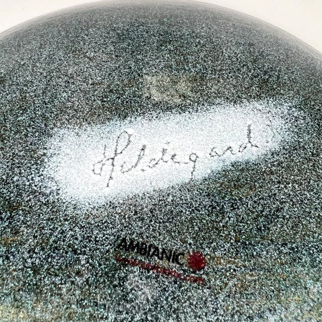 1960s Hildegard Abstract Modernist Art Yellow Enamel Plate With Grapes For Sale In San Diego - Image 6 of 7