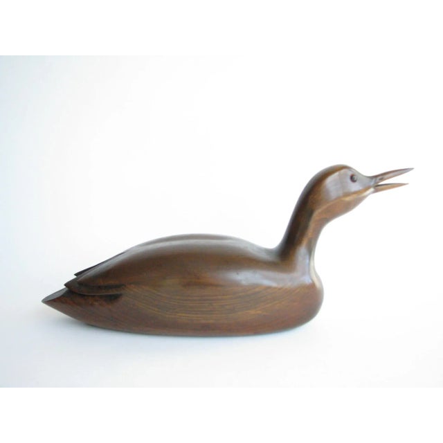 1980s 1980s Collection of Hand-Carved Solid Walnut Ducks by Wallace Palubinski - Set of 3 For Sale - Image 5 of 13