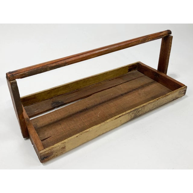 Early 20th Century Antique Rustic Handled Berry Basket Tray For Sale - Image 5 of 10