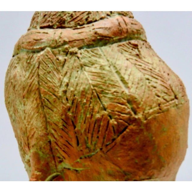 Ceramic Terracotta Sculpture of Head Thailand For Sale - Image 7 of 10
