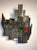 Brutalist Pair of Mid Century Italian Brutalist Blackened Iron & Geometric Multi Colored Murano Glass Sconces For Sale - Image 3 of 9