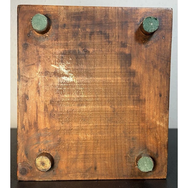 Brown Antique Circa 1940 American Primitive Pine Wood Single-Drawer Trinket/Jewelry Box For Sale - Image 8 of 8