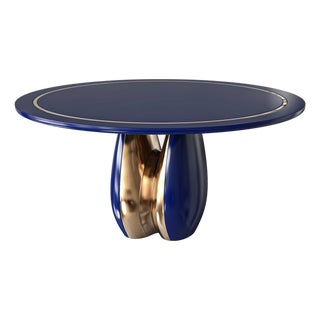 "Alphacute" Round Table With Bronze and Stainless Steel, Handcrafted For Sale