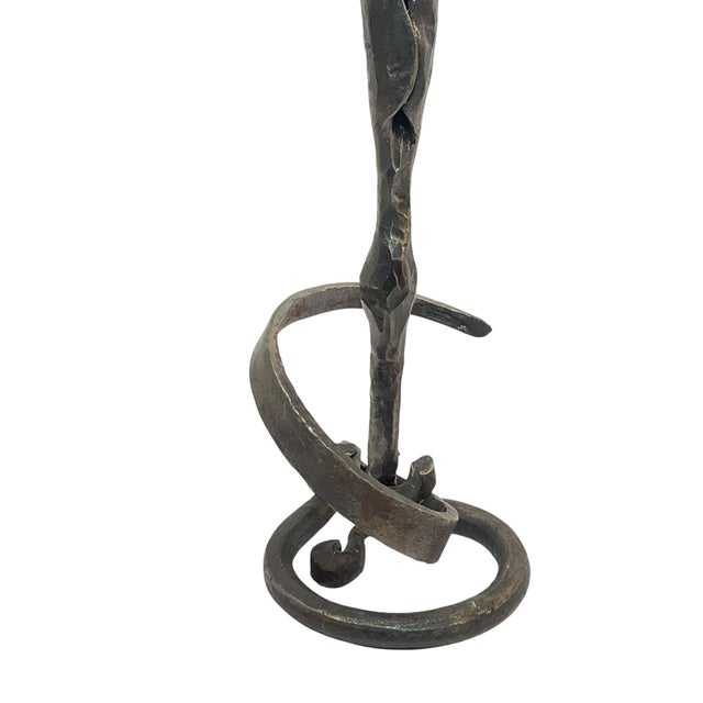 Gray Hand Wrought Iron Candle Holder in the Style of Jack Brubaker For Sale - Image 8 of 10