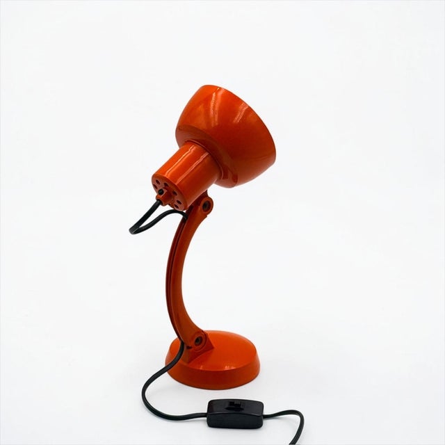 Space Age Orange Gooseneck Desk Lamp, Italy, 1970s For Sale - Image 4 of 16