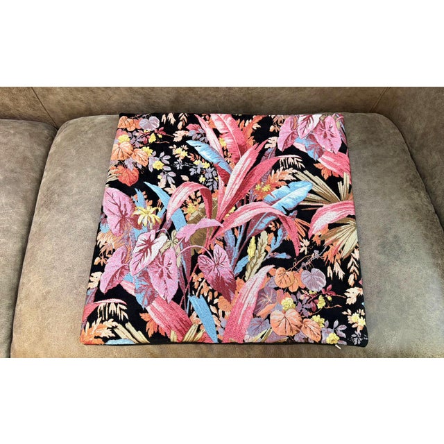 Rustic Moody Floral Woven Pillow Cover For Sale - Image 3 of 14