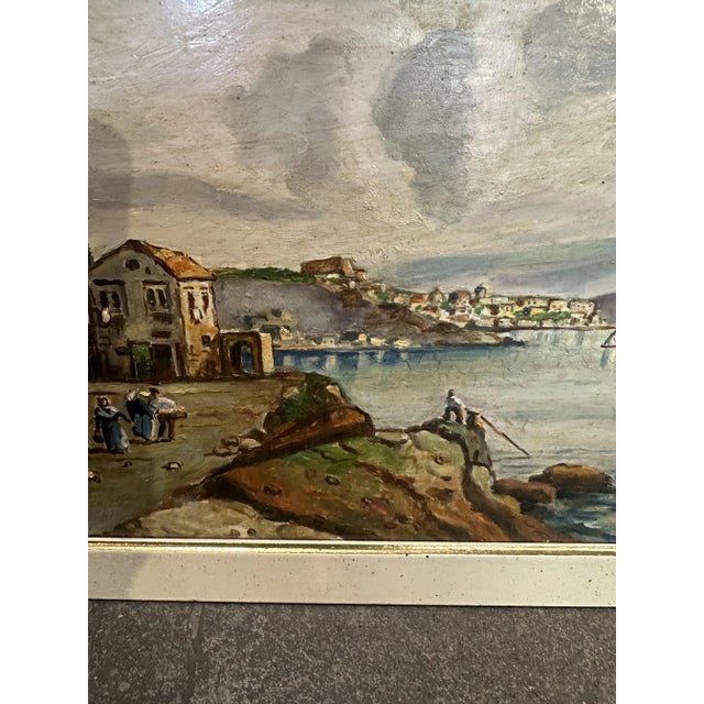 Mancini, View of the Gulf of Naples, 1950s, Oil on Panel, Framed For Sale - Image 7 of 10