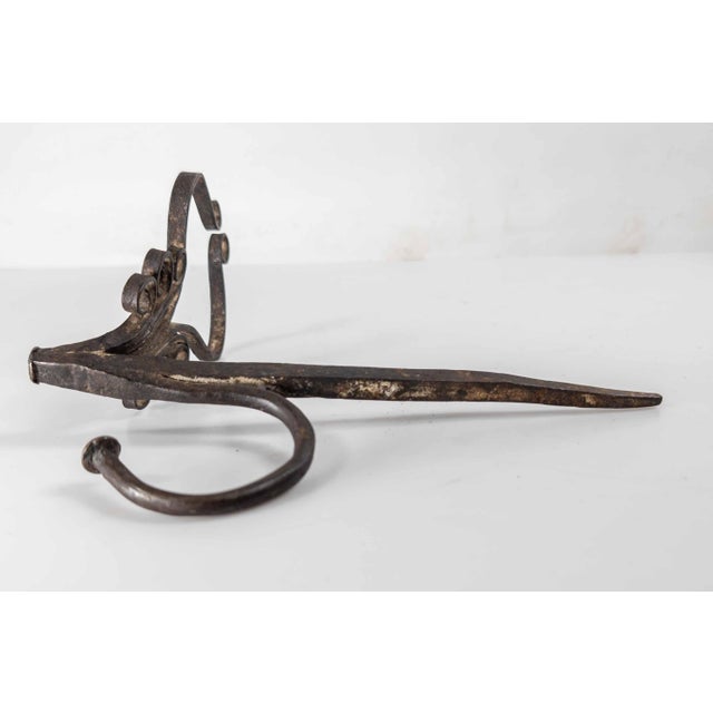 18th or 19th Century Blacksmith Handwrought Iron Betty Lamp Spike For Sale - Image 9 of 11