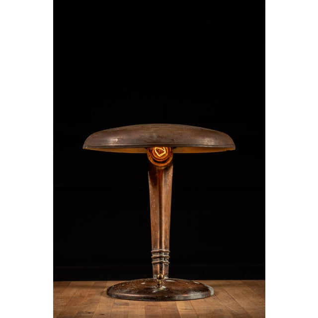 Art Deco 1940s Art Deco Faries Manufacturing Co. Brass “Cobra” Desk Lamp For Sale - Image 3 of 8