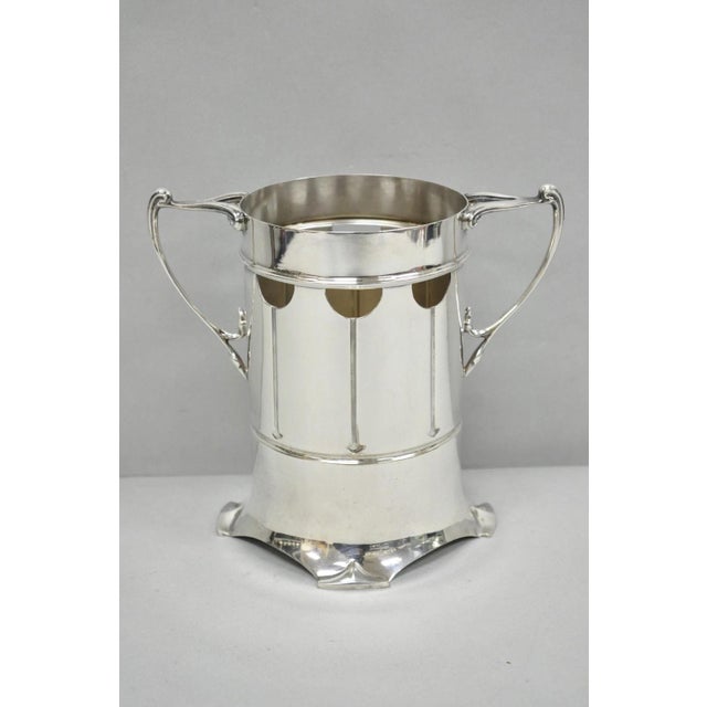 Roberts and Belk Art Nouveau Silver Plated Champagne Chiller Wine Bottle Coaster For Sale - Image 13 of 13