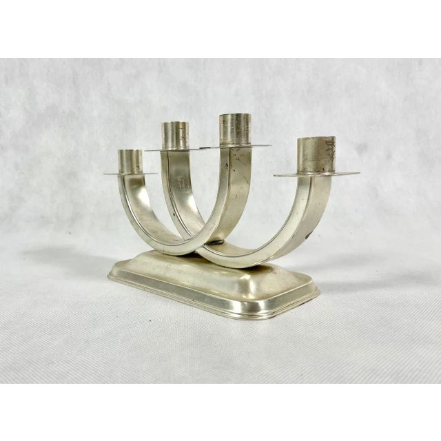 Silver Art Deco Silver Plated Candleholder from Quist, Esslingen, 1950s For Sale - Image 8 of 10