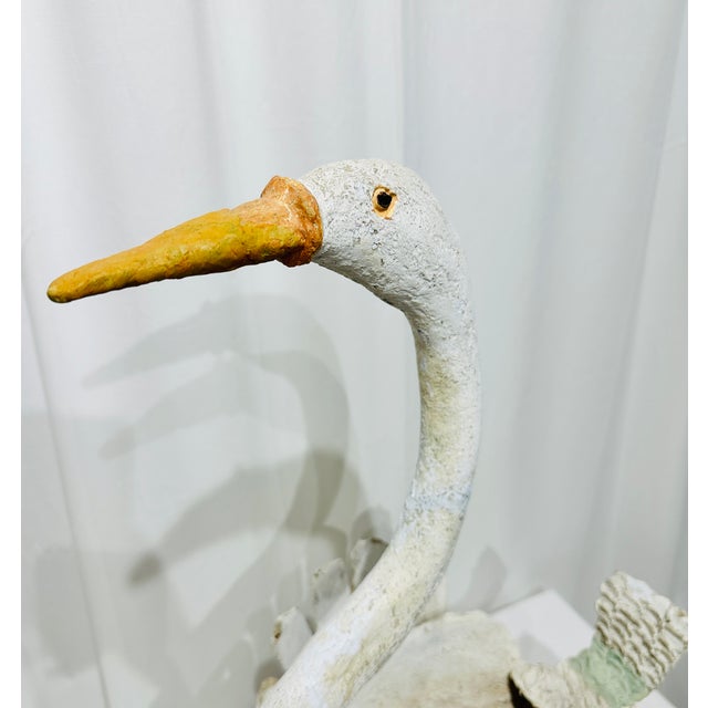 Paint Early 20th Century Whimsical Folk Art Swan Sculpture For Sale - Image 7 of 11