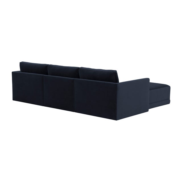 Willow Navy Modular 4-Piece Performance Velvet Sectional For Sale - Image 4 of 6