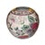 A richly detailed, hand‑painted porcelain vase featuring a lush wraparound floral motif in shades of pink, white, and...