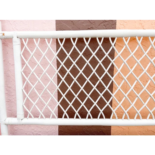 Palm Beach Regency Lattice Love Rattan King Headboard For Sale In West Palm - Image 6 of 11