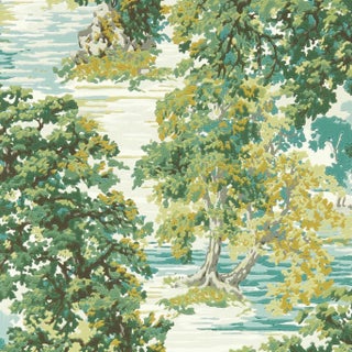 Sanderson Ancient Canopy Wallpaper in Sap Green For Sale