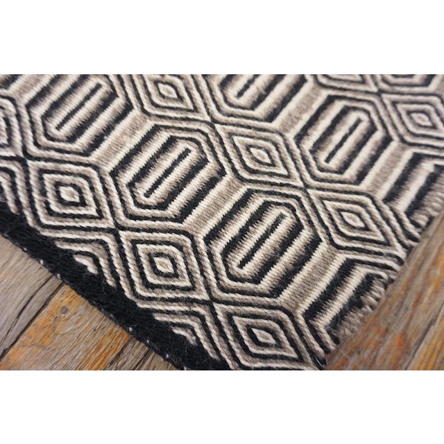Stupendous American Navajo Twill Saddle Rug With Gray-Black-White Stripe Pattern For Sale - Image 14 of 14