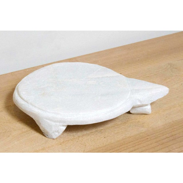 Sparkle White Marble Decorative Plate For Sale - Image 4 of 6