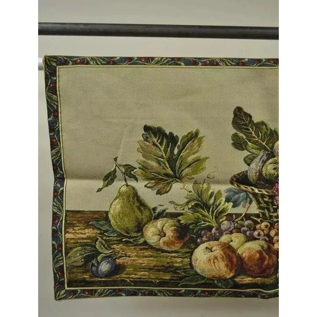 42"x26" French Wall Hanging Tapestry Aubusson Fruit Still Life Beige Background. Circa 21st Century. Measurements: 26" H x...