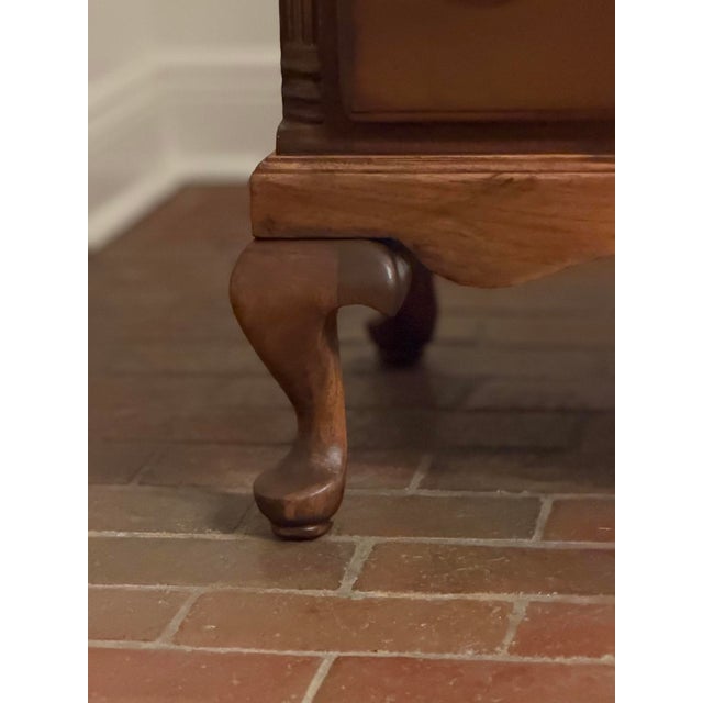 Circa 1940 Queen Anne–Style Mahogany Highboy Chest With 7 Dovetailed Drawers, Refinished For Sale - Image 11 of 12