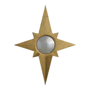 Modern Design Gold Leaf Finish Star Convex Mirror