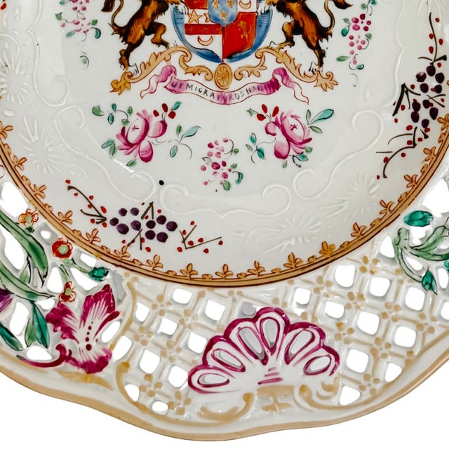 Late 19th Century 19th C. Edme Samson French Reticulated Armorial Bowl For Sale - Image 5 of 6