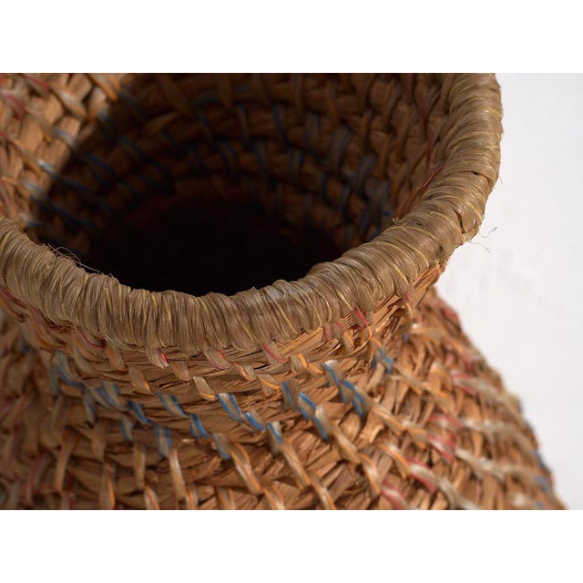 Rustic Vintage Wicker Vase, 1920 For Sale - Image 3 of 7