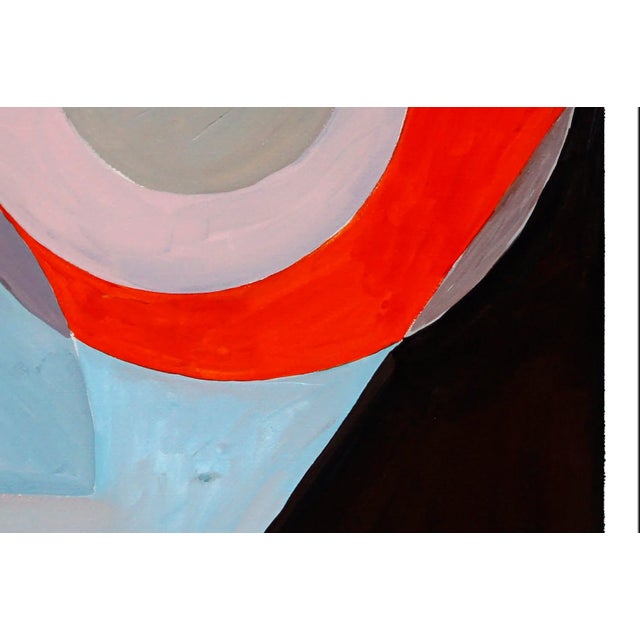 Blue 2023 "Eclipse Reflection on a Building" Neo-Constructivist Modern Acrylic Painting on Watercolor Paper by Natalia Roman For Sale - Image 8 of 11