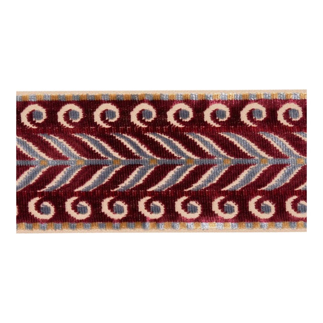 SAMPLE - Schumacher Marion Velvet Tape In Aubergine For Sale