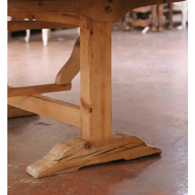 Champagne French Pine Folding Wine Tasting Table With “Champagne” and Fleurs De Lys Motifs For Sale - Image 8 of 11