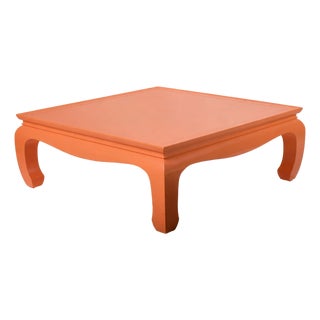 Vintage Orange Ming Style Coffee Table For Sale