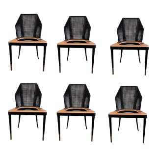 Cane Dining Side Chair by Kara Mann for Baker Milling Road Set of 6 For Sale
