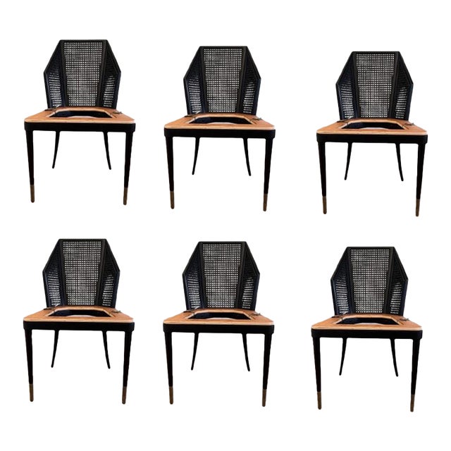 Cane Dining Side Chair by Kara Mann for Baker Milling Road Set of 6 For Sale