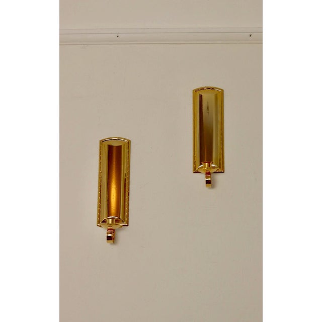 Mid-Century Modern Swedish Brass Sconces by Scandia, Set of 2 For Sale - Image 6 of 10
