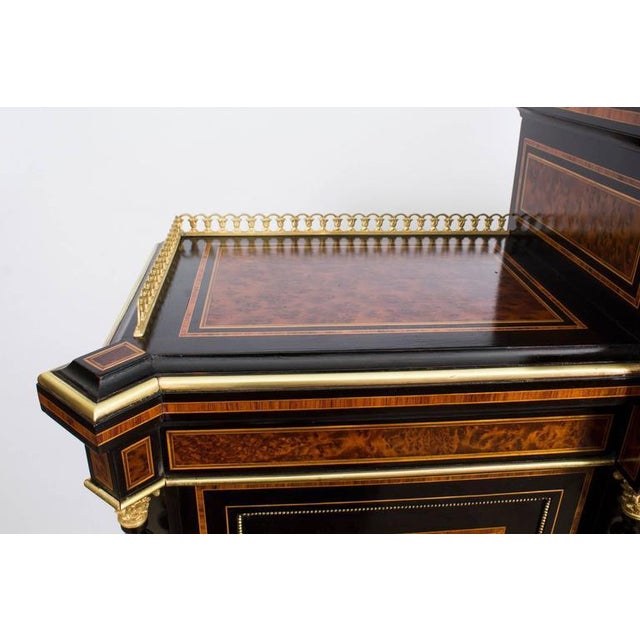 19th Century Victorian Amboyna Inlaid Bonheur Du Jour Desk For Sale - Image 4 of 10