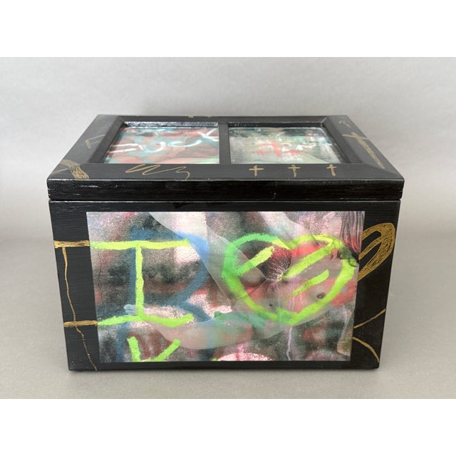 Contemporary One of a Kind Graffiti Bodies Decorative Art Box For Sale - Image 3 of 10
