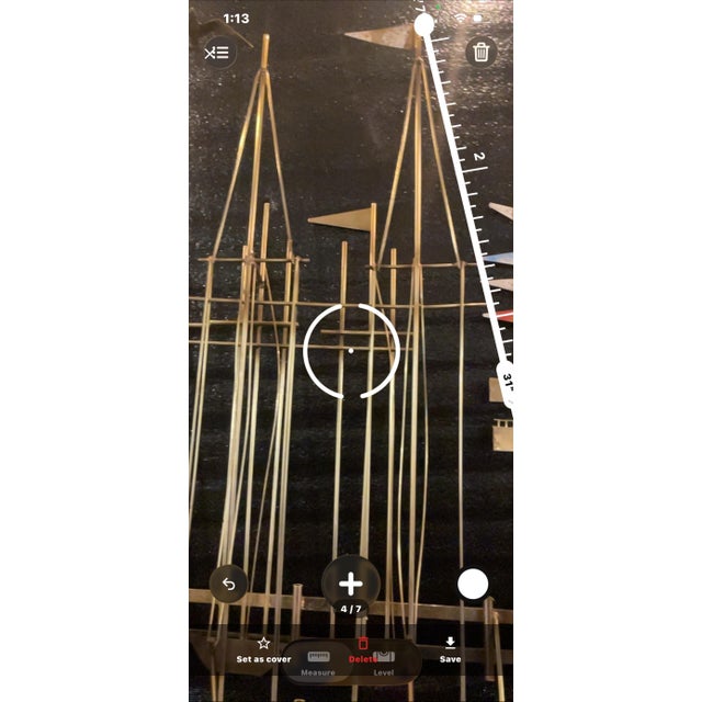 Mid-Century Modern Vintage 1986 C. Jeré Mid-Century Modern Sailboat Regatta Metal Wall Sculpture For Sale - Image 3 of 4