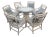 Gorgeous Henry Link Costal Target Back Rattan 7 Piece Dining Set For Sale