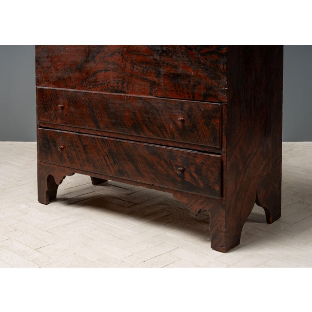 Wood Antique New England Grain Painted Blanket Chest For Sale - Image 7 of 18