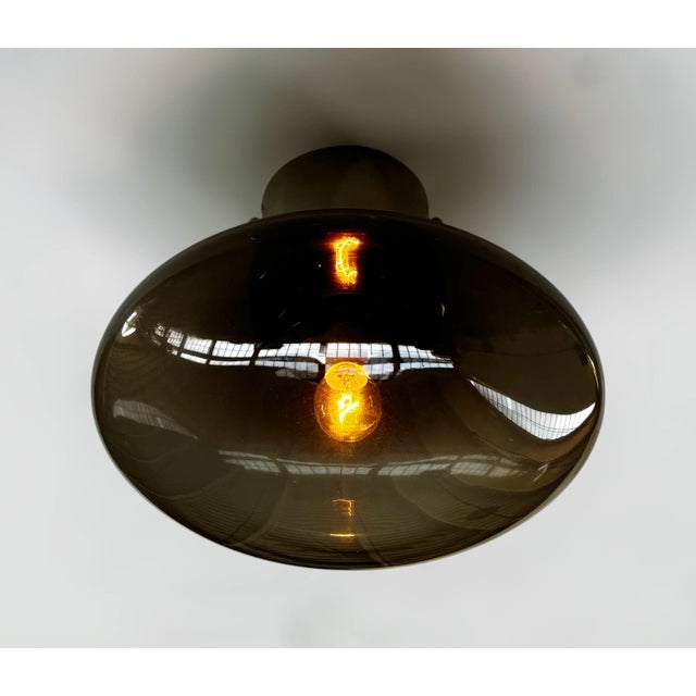 Not Yet Made - Made To Order 21st Century Polished Nickel and Smoky Uno Flush Mount by Fabio LTD For Sale - Image 5 of 7