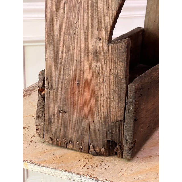 19th Century Rustic Handcrafted Two-Tier Wooden Standing Countertop Shelf For Sale - Image 16 of 18