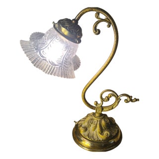 Desk or Bedside Lamp in Chased Bronze, 1900s For Sale