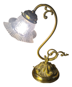 Desk or Bedside Lamp in Chased Bronze, 1900s