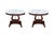 Pair of Victorian Revival Oval Parlor Console Table, Circa 1970s. Features a Cherry frame with white marble top. The oval...