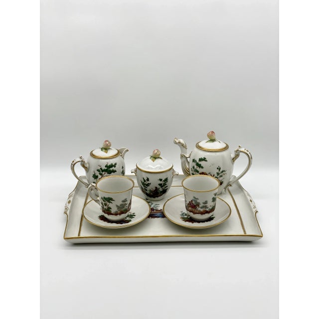 Coffee set for two in fine porcelain, designed and produced in Italy by Richard Ginori between the late 1800s and early...