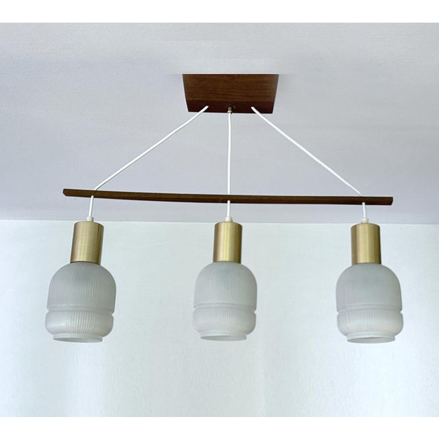 Danish Pendant Light in Glass and Teak, 1960s For Sale - Image 10 of 18