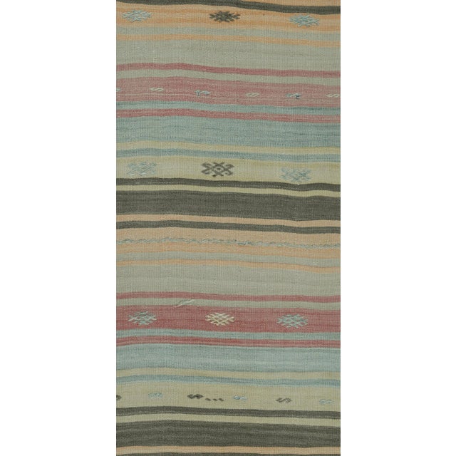 Blue Vintage Circa 1940 Turkish Kilim Runner 2'6 X 13'4 For Sale - Image 8 of 8